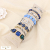 Ensemble 8 bracelets acier résine nuance bleu foncé 0226147 bleu foncé