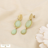 Boucles d’oreille romantique acier cabochons résine 0326023 vert