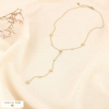 Collier Y acier inoxydable soleil strass 0126038 doré
