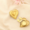 2 Cache-boutons acier inoxydable cœur texturé 0626029 doré