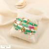 Ensemble 6 bracelets acier pierre nacre nuance vert 0226158 vert aqua
