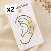 2 Bagues d'oreilles acier inoxydable fleurs 0326095 doré