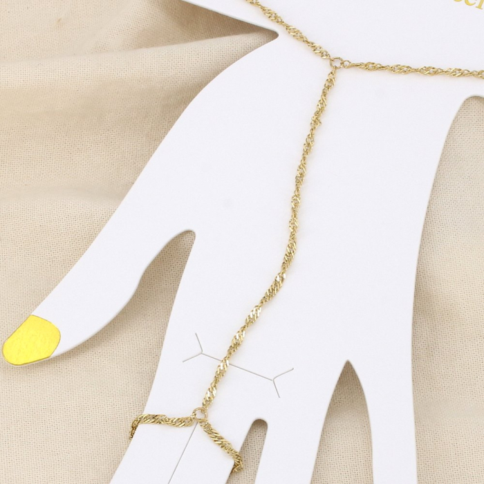 Bijou de main acier inoxydable maille torsade 0226098 doré