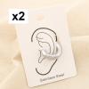 2 Bagues d'oreilles acier inoxydable texturé anneaux 0326133 argenté