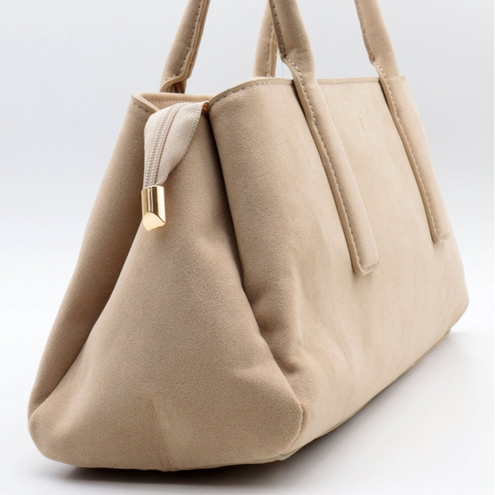 Sac à main long Flora&Co simili-cuir effet daim 0925525 beige