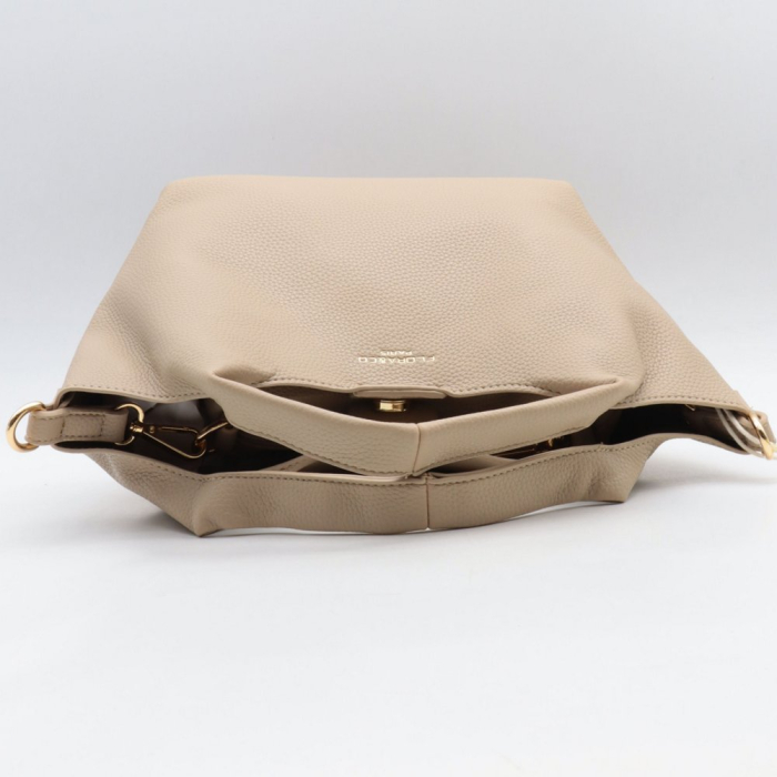 Sac à main Flora&Co pochette amovible simili-cuir grainé 0926034 naturel/beige