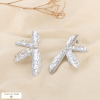 Boucles d’oreilles XXL fleur martelée acier inox. 0326116 argenté