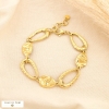 Bracelet acier inoxydable goutte martelée ajourée 0226096 doré