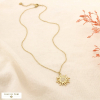 Collier acier inoxydable strass pendentif soleil 0126117 doré