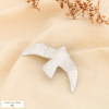 Broche épingle acier texturé hirondelle stylisée 0526023 argenté