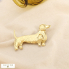 Broche épingle acier inoxydable chien teckel 0526024 doré