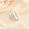 Bague ouverte acier inox ovale lisse contemporain 0426052 argenté