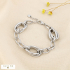 Bracelet chaîne acier inoxydable gros maillon ovale 0226107 argenté