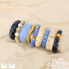 Ensemble 8 bracelets acier résine nuance bleu 0226203 bleu