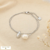 Bracelet double rang acier inox perles d’eau douce 0226058 argenté