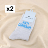2 paires chaussettes paillettes message ANTI CONNARD 0626023 bleu ciel
