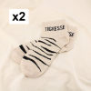 2 paires chaussettes socquettes paillettes TIGRESSE 0626025 naturel/beige