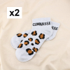 2 paires chaussettes socquettes léopard CONNASSE 0626027 gris clair