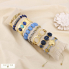 Ensemble 8 bracelets acier résine nuance bleu foncé 0226142 bleu foncé