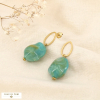 Boucles d’oreilles acier inoxydable résine marbrée 0326121 vert