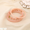 Lot de 3 bracelets jonc coeur acier résine marbré 0226123 rose nude