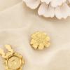 2 Cache-boutons acier inoxydable motif floral 0626038 doré