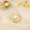 2 Cache-boutons acier inoxydable perle acrylique 0626039 doré