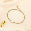 Bracelet acier inoxydable nacre ovale 0226049 blanc