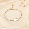 Bracelet acier inoxydable nacre ovale arrondi 0226050 blanc