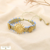 Bracelet coulissant soleil métal cristal polyester 0226022 bleu