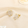Boucles d’oreilles tortue acier inoxydable émail 0326057 blanc