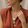 Collier sautoir acier inoxydable feuilles ginkgo 0126103
