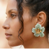 Boucles d’oreilles XXL résine marbré méga fleur 0326103