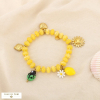 Bracelet élastique charms acier résine verre ludique 0226039 jaune