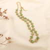 Collier acier inoxydable strass motif trèfle 0126185 vert