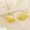 Boucles d’oreilles demi-créoles acier résine cristal 0326114 jaune