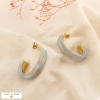 Boucles d’oreilles demi-créoles acier résine 0326119 bleu ciel