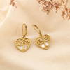 Boucles d’oreilles acier nacre arbre de vie cœur 0326079 doré