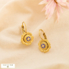 Boucles d’oreilles acier inoxydable émail trèfle 0326168 doré