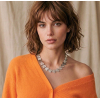 Collier coeurs striés acier inoxydable 0126029