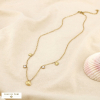 Collier acier inox marin coquillage perle acrylique 0126189 doré