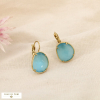 Boucles d’oreilles acier inox verre facetté coloré 0326139 bleu ciel
