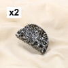 2 Pinces griffes cheveux léopard écaille résine 0626042 noir