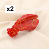 2 Pinces griffes cheveux homard résine effet écaille 0626046 rouge