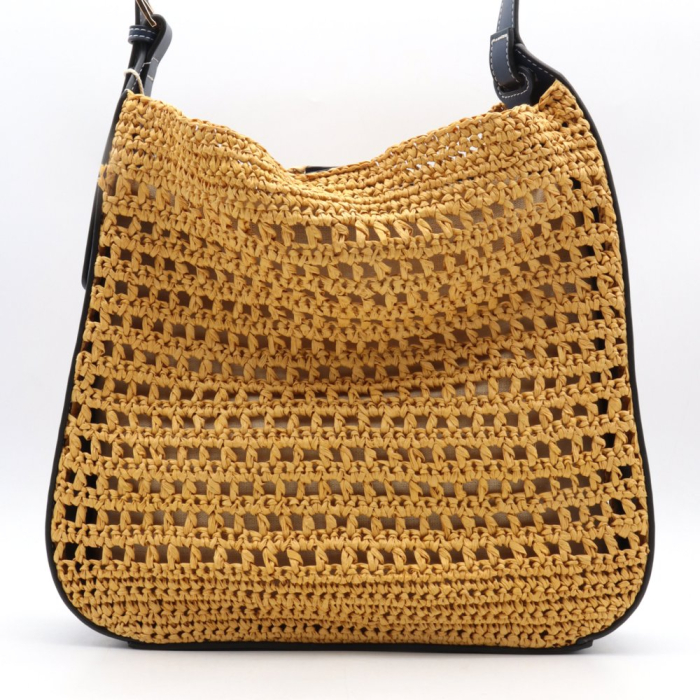 Sac porté épaule femme Flora&Co raphia 0926039 bleu foncé