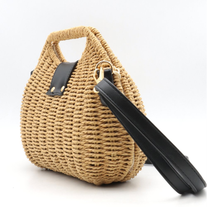 Sac à main femme Flora&Co raphia 0926040 noir
