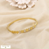 Bracelet ouvrable acier inoxydable émail ovale 0226088 doré