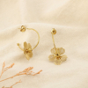 Boucles d’oreilles créoles acier fleur filigrane 0326169 doré
