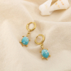 Boucles d’oreilles acier émail mini-créoles tortue 0326151 bleu turquoise