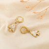 Boucles d’oreilles acier émail mini-créoles poisson 0326152 écru